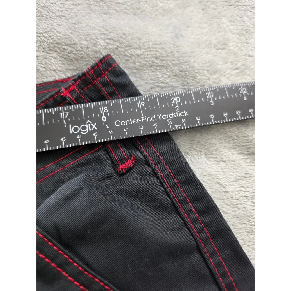 NWT True Religion Balloon Cargo Pants Men Size 36 Black Red Contrast Stitch Y2K